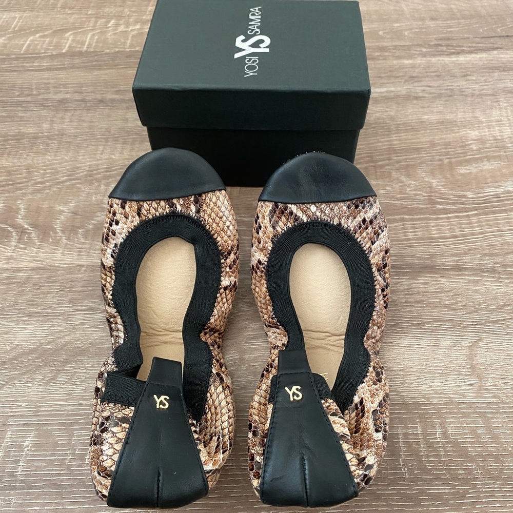 Yosi Samra Ballet Flats in Reptile US 6